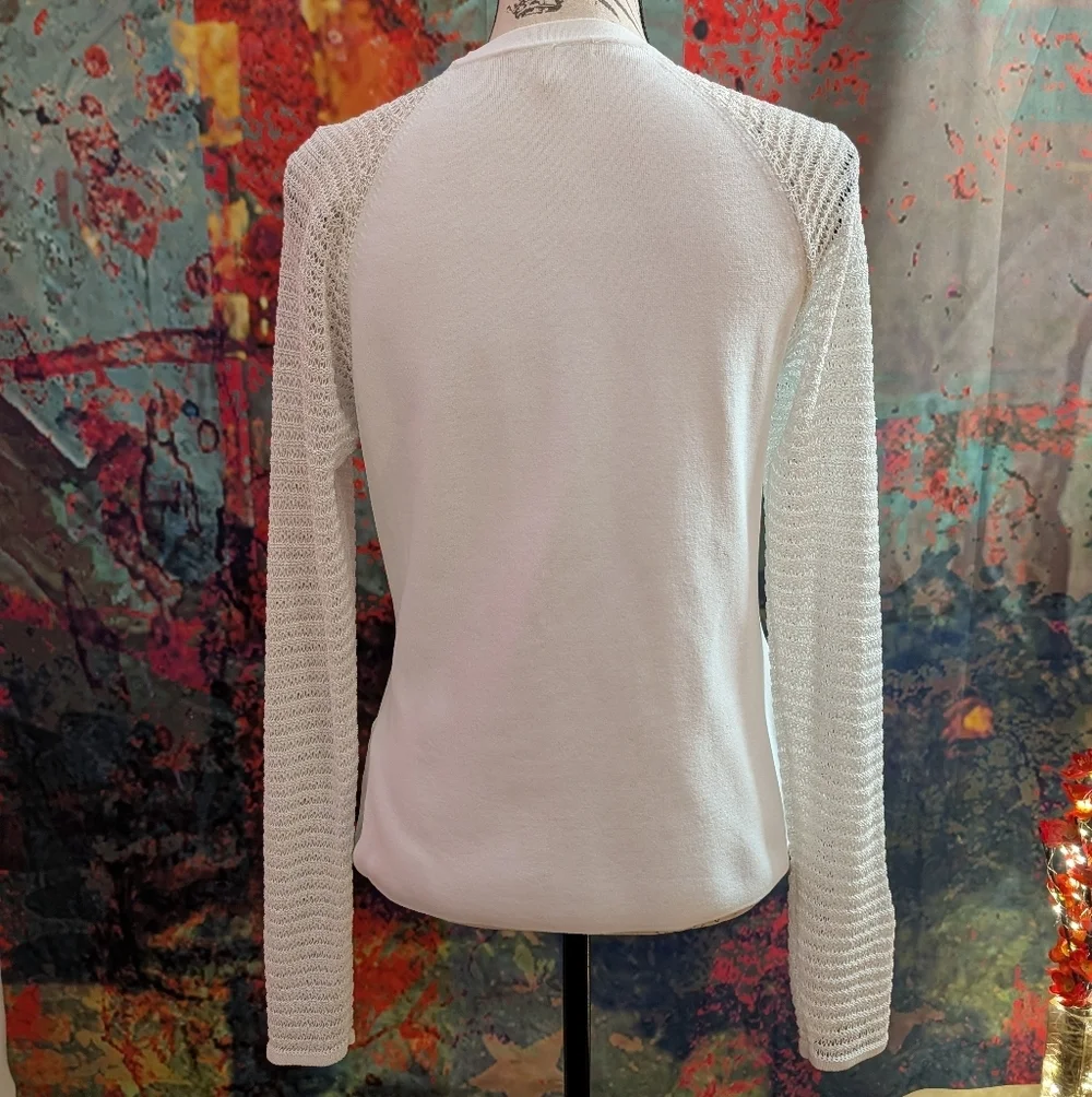 White Reiss Maria Sheer Twist Front Jumper